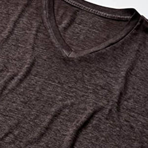 Venta al por mayor 100% algodón Camiseta de manga corta con cuello en V para hombres Opción de impresión personalizada - Product Image 6