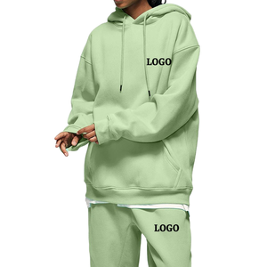 Nouveauté, meilleur coton et polyester, logo personnalisé, ensemble de sweat-shirts de sport, 2 pièces, col rond, haut court, pantalon de survêtement, hiver - Product Image 1