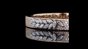 Designer Marquise Bracelet with Lab-Grown Diamonds 18K <b>Solid</b> <b>Gold</b> Rhodium Plated Ethical & Sustainable Jewelry - Product Image 4