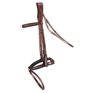 Popular diseño de moda anatómico de lujo de cuero genuino caballo brida de lujo con hebillas de latón elegante cosido de Horsekraft muestra - Product Image 2