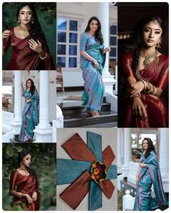 Saree élégant en soie Lichi souple et complexe Golden Zari Design Style Bollywood pour les événements traditionnels, les fêtes, les cadeaux Fashionharbour - Product Image 6