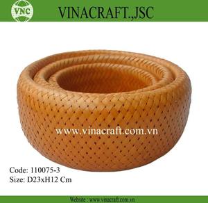 Cesta de almacenamiento de bambú natural 100% hecha a mano, organizador ecológico con logotipo personalizable para cocina o uso doméstico - Product Image 3