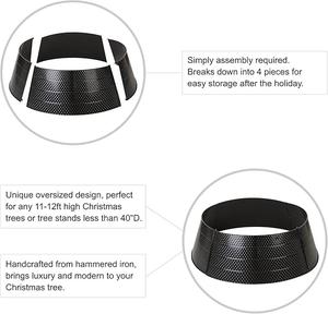 Collares de árbol de Navidad de Metal moderno de alta calidad con acabado de textura árboles artificiales Base cubierta decoración para vacaciones festivas - Product Image 3