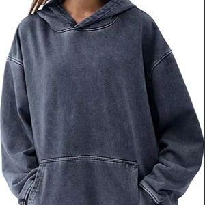 Sudadera con capucha cálida para hombre, sudadera con capucha de lana de algodón pesado lavado con ácido, ropa informal lavada con ácido, diseño minimalista - Product Image 1