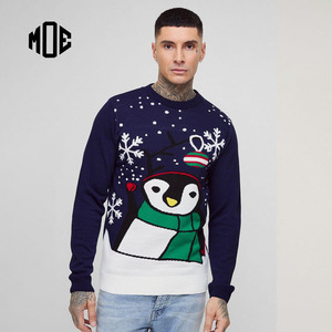 เสื้อสเวตเตอร์คอตตอนเนื้อนุ่มใส่ได้ทั้งชายและหญิงเสื้อสเวตเตอร์แบบสวมหัวคอกลมคอกลมแบบสวยเก๋สำหรับวันหยุดฤดูหนาว - Product Image 1