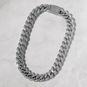 Chaîne cubaine VVS Moissanite de 19 mm de largeur, 16 à 24 pouces, bijoux pour homme de luxe hip-hop, plaqué or blanc, argent sterling 925 - Product Image 4