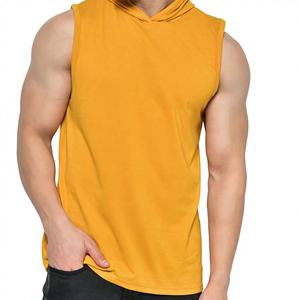 Logo personnalisé OEM Gilet à capuche de gymnastique sans manches pour hommes Débardeur en coton Workout Personalized Fitness T Shirt gilet pour hommes - Product Image 1