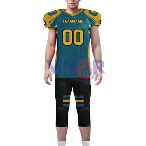 Uniforme de Fútbol Americano Personalizado con Diseño OEM Nuevo, Transpirable, con Logotipo Personalizado Impreso por Transferencia de Calor, Manga Corta, para Clubes y Equipos Adultos - Product Image 2