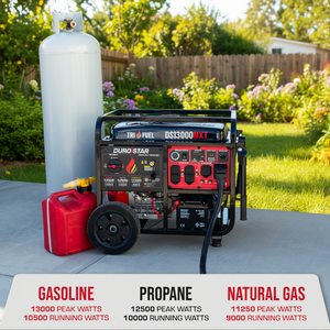 Générateur portable tri-énergie DuroStar DS13000MXT 13000W avec onduleur à onde sinusoïdale pure, port RV, batterie au plomb-acide - Product Image 3