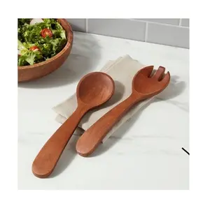 Multi Functionele Hoge Kwaliteit Houten Vork En Lepel Set Natuurlijke Acacia Hout Salade Gereedschap Houten Bestek Diner Mes Handgemaakt