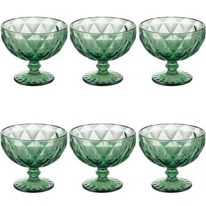 Set di 6 Bicchieri per Gelato in Vetro Verde da 400ml Elizabeth Sibilla - Product Image 1