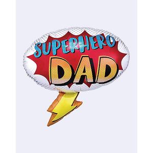 Ballon en aluminium Super-héros Papa 54x56cm Décoration de fête - Product Image 1