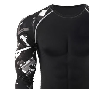 OEM ODM Services à Manches Longues Respirant Spandex Polyester Matériel Slim Fit Hommes Rash Guard Hommes Taille Adulte Rash Guard à Vendre - Product Image 4