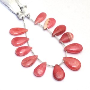 Rodocrosita Natural Argentina 8x18mm-12x20mm, cuentas de Briolette de pera lisas sueltas, cuentas de piedras preciosas semipreciosas para la fabricación de joyas - Product Image 3
