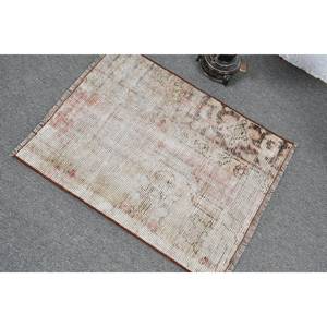 Alfombra Vintage turca de 2x2,5 pies, alfombra rústica marrón Beige, área grande, lana, látex, rectángulo, Tabriz, retales abstractos para pasillo, alfombra para habitación - Product Image 4