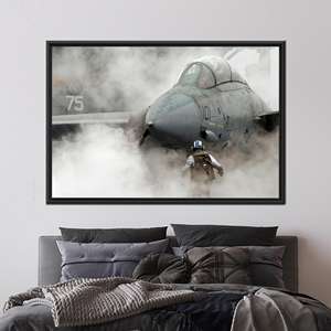 Stunning Jet Canvas Print: Modern Fighter Jet Art for Home Decor,1P:Black <b>Framed</b> - Product Image 1