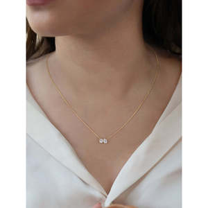 Collar Toi et Moi con Diamantes Cultivados en Laboratorio en Oro Amarillo/Rosa/Blanco de 14K, Joyería de Diamantes Elegante y Única - Product Image 2