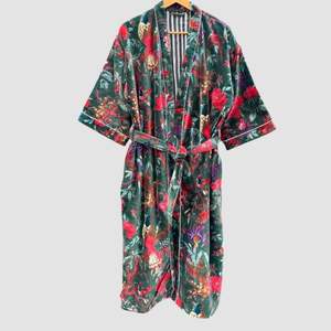 Kimono de Terciopelo de Algodón Estampado a Mano al por Mayor - Product Image 1