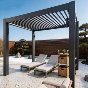 Pérgola Moderna de Aluminio con Techo de Lamas para Jardín y Exterior, 3x3 3x4 4x3 4x4 4x5 4x6 6x3 6x4 6x5 6x6m - Product Image 1