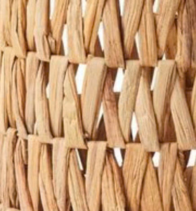 Panier de rangement en paille de jacinthe d'eau avec cadre et pieds en métal - Product Image 5