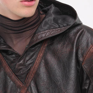 Sudadera con capucha de cuero para hombre de calidad superior superventas diseño único con cuello con capucha para invierno - Product Image 6