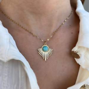 Collar de Turquesa Natural que Cambia de Color para Mujeres y Niñas, Regalo de Aniversario, Cumpleaños y Celebración - Product Image 6