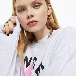 Logo sudadera algodón venta al por mayor mujeres cuello redondo sudadera algodón manga larga mujeres cuello redondo estilo otoño cuello redondo sudadera - Product Image 3