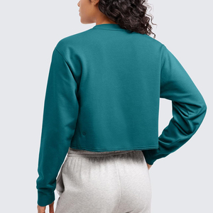 Venta al por mayor personalizado de manga larga sudaderas con capucha pulóver para las mujeres Crop Top sudaderas con capucha de alta calidad de diseño premium - Product Image 3