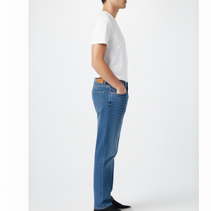 กางเกงยีนส์ขาดๆวินเทจสำหรับผู้ชายกางเกงยีนส์แฟชั่นสีฟ้าบางทนทานออกแบบได้ตามต้องการสำหรับฤดูหนาว - Product Image 3