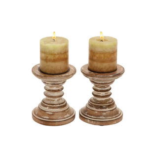 Casa de madera decorativa titular de la vela del pilar - Product Image 2