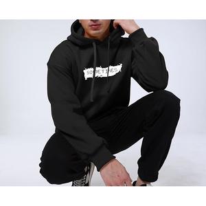 Meilleure vente de 100% coton à manches longues épaule pente col rond imprimé confortable grande taille pull à capuche pour hommes - Product Image 3