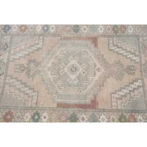 Alfombra Turca Vintage de 2.5x3.8 pies, Alfombra Azul con Puntos - Product Image 4