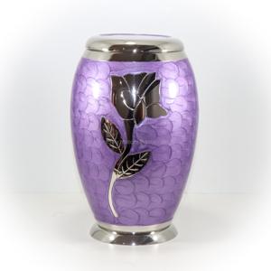 Urna de cremación con grabado de Rosa Blanca perla monarca de latón para cenizas humanas y suministros funerarios urnas humanas de latón de India - Product Image 3