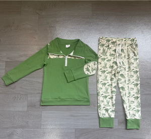 Ensemble de vêtements de chasse pour bébés garçons, pull à manches longues avec fermeture éclair, poches en forme de canards, pantalon de jogging - Product Image 4