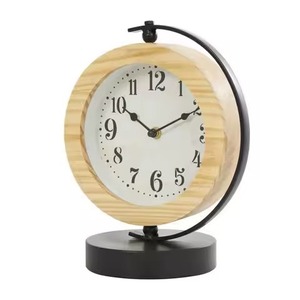 Relojes de mesa de escritorio de madera con soporte de Metal de Color negro de aspecto Simple para sala de estar dormitorio con Color y tamaños personalizados - Product Image 1