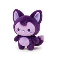 Boneka Plush Kucing Rubah Mini Lucu 10cm, Boneka Hewan Custom Berkerudung dengan Ekor untuk Hadiah, Koleksi, dan Eceran