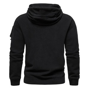 Sudadera de lana polar gruesa para hombre, sudadera deportiva negra a prueba de viento de gran tamaño, ropa de calle para hombre - Product Image 3