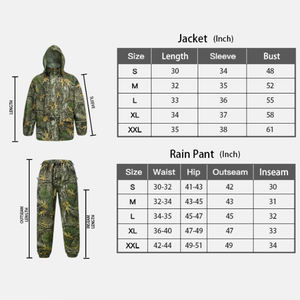 Ensemble de combinaison de pluie Camo respirant et imperméable pour la randonnée de chasse et le travail en plein air - Product Image 6