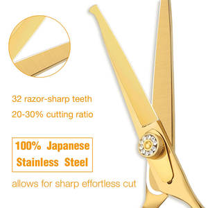 Venta caliente profesional japonés diestro 440C hoja afilada de acero inoxidable puntas redondeadas de seguridad tijeras de pelo de mango largo - Product Image 2