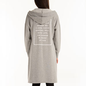 Fashion <b>Longline</b> Pullover Hoodie For <b>Women</b> With OEM Customization Options Fleece <b>Sweatshirt</b> Private Label Streetwear Style - Product Image 3