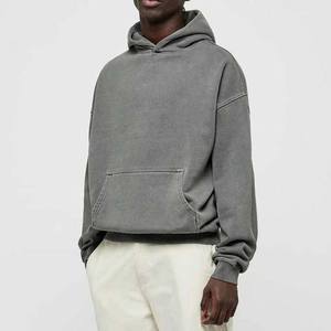 Conjunto de Sudadera con Capucha y Pantalones Deportivos de Invierno con Cierre, Estilo Urbano, Lavado Ácido Vintage, Logotipo Personalizado, Unisex - Product Image 2