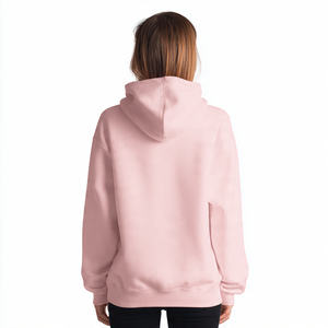 เสื้อฮู้ดดี้ผ้าฟลีซหนานุ่ม 450GSM ทรงหลวมสำหรับผู้หญิง ใส่หน้าหนาว ผ้าฟลีซหนาพิเศษ ทรงโอเวอร์ไซส์ ไหล่ตก - Product Image 4