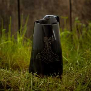 Jarra Vikinga de Cuerno para Beber, Hecha a Mano, de Primera Calidad, con Diseño de Martillo de Thor, para Hidromiel - Product Image 5