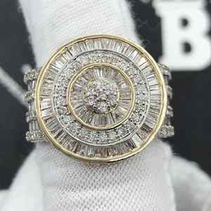 Baguette Original y corte redondo Moissanite diamante Hip Hop joyería de lujo 925 plata esterlina anillo de mujer personalizado - Product Image 3