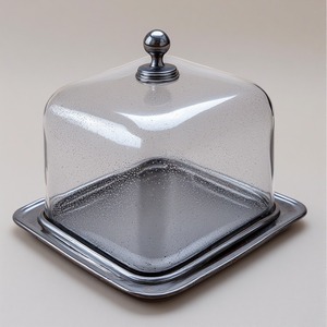 Vintage <b>Glass</b> <b>Dome</b> With Rustic Wooden Base <b>Cake</b> Display Artisan Handcrafted Designed For Decorative Kitchens - Product Image 5