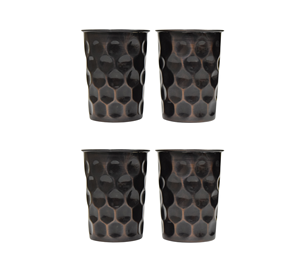 Ensemble de verres à eau martelés de taille personnalisée Oretrove Tasse à boire polie en cuivre pur Fête du vin Cadeau de 4 pièces - Product Image 3