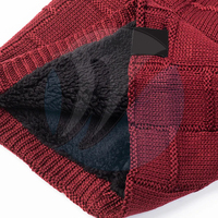 Gorros de Invierno, Gorro de Punto Jacquard con Logotipo Bordado a Mano, Gorro de Esquí Unisex Clásico con Patrón de Puntos