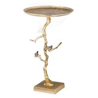 Table d'appoint moderne METAL WAVE pour bureau à domicile avec pieds en métal, design carré/rond, durable et facile à nettoyer, pour le mobilier de salon