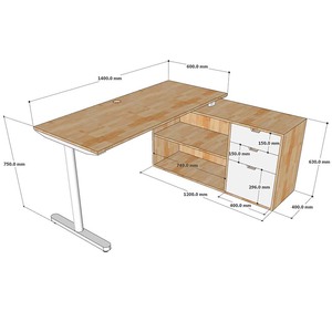 Pieds en métal minimalistes pour système d'armoires TIO - HCTO006 - Product Image 2