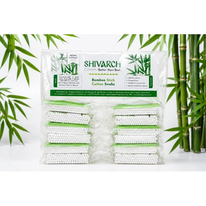 Coton-tiges écologiques en bambou, 100 unités, bâtonnets en bois biodégradables, pour le nettoyage personnel des oreilles, embouts en coton - Product Image 1